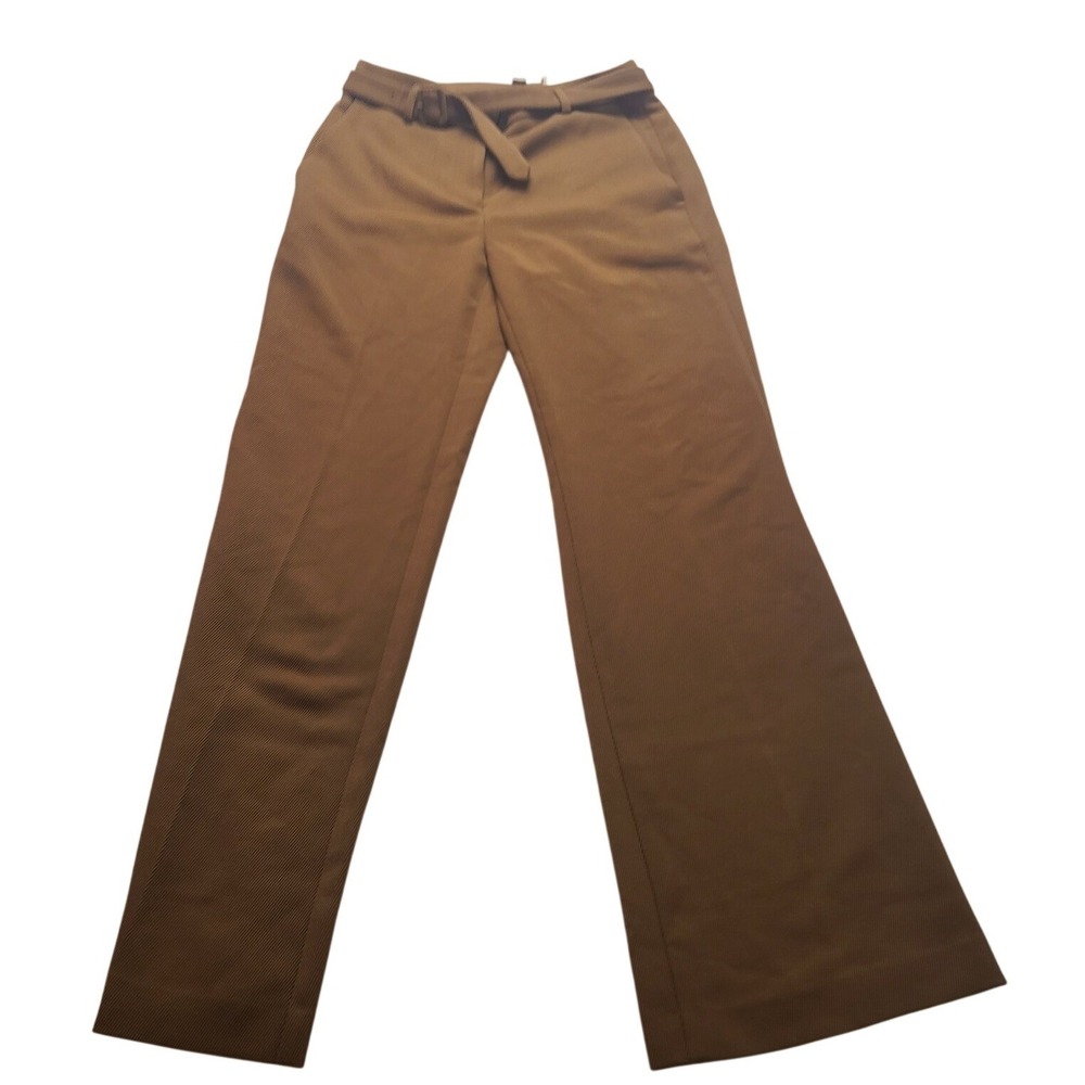 Ann Taylor Factory The Bootcut Brown High‎ Rise Belted Trousers Women's Size 0